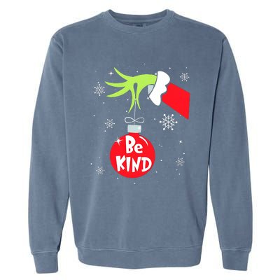 Be Kind At Anytime Teacher Jingle Ball Christmas Grinchmas Garment-Dyed Sweatshirt