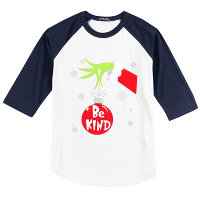 Be Kind At Anytime Teacher Jingle Ball Christmas Grinchmas Baseball Sleeve Shirt