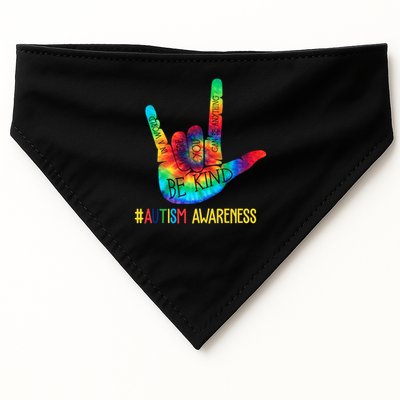 Be Kind ASL Love Sign Language Hand Autism Awareness USA-Made Doggie Bandana