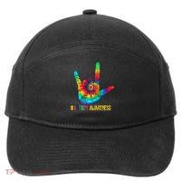 Be Kind ASL Love Sign Language Hand Autism Awareness 7-Panel Snapback Hat