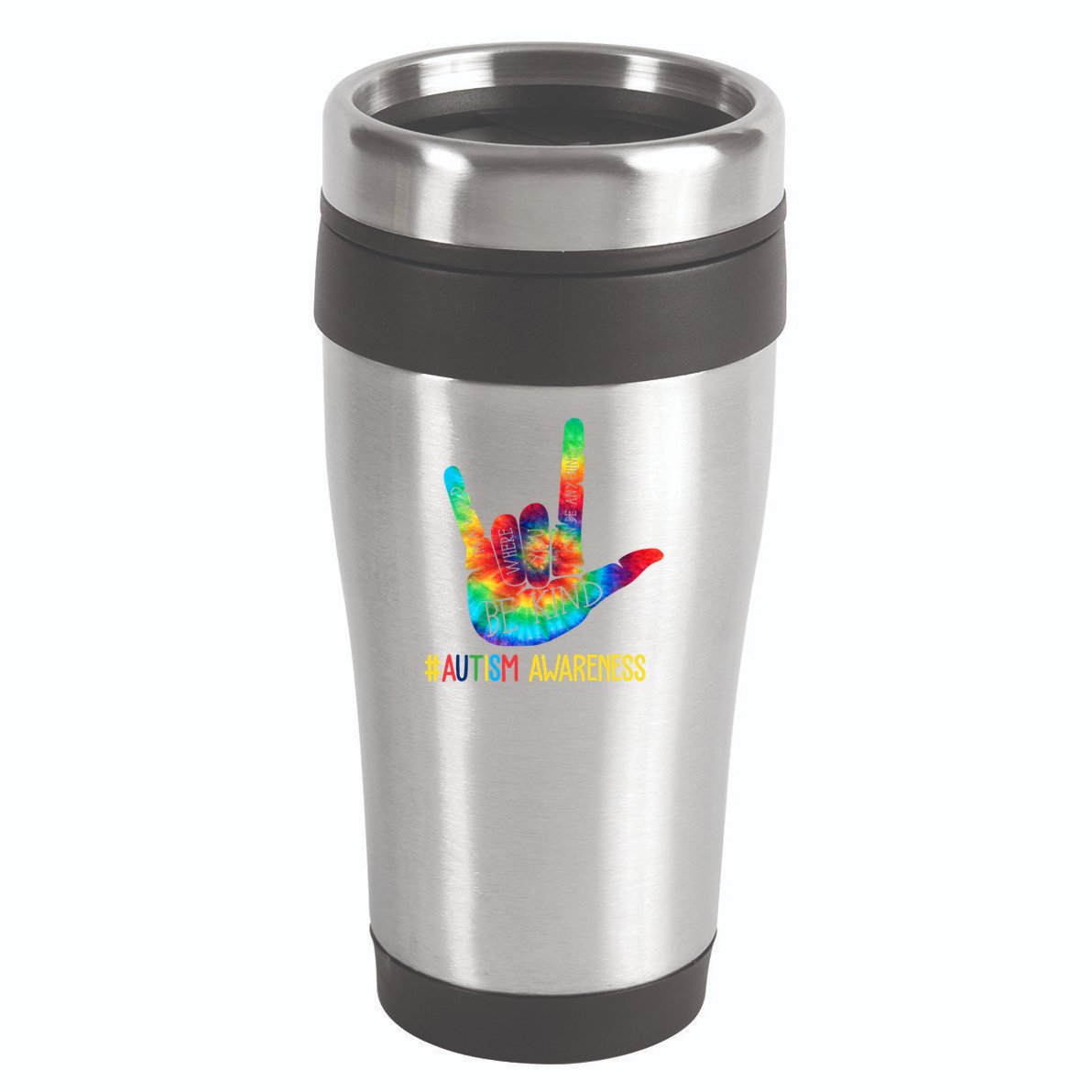 Be Kind ASL Love Sign Language Hand Autism Awareness 16oz Travel Tumbler