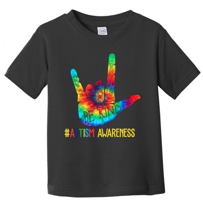 Be Kind ASL Love Sign Language Hand Autism Awareness Toddler T-Shirt