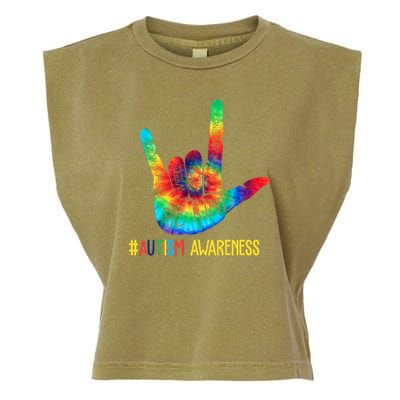 Be Kind ASL Love Sign Language Hand Autism Awareness Garment-Dyed Women's Muscle Tee