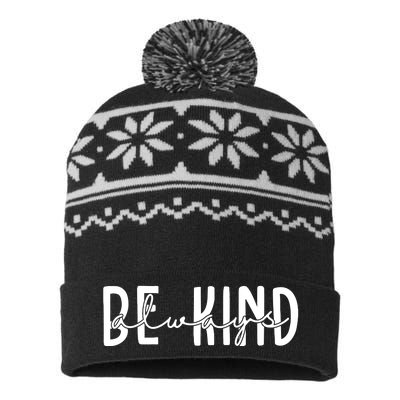 Be Kind Always Quote USA-Made Snowflake Beanie