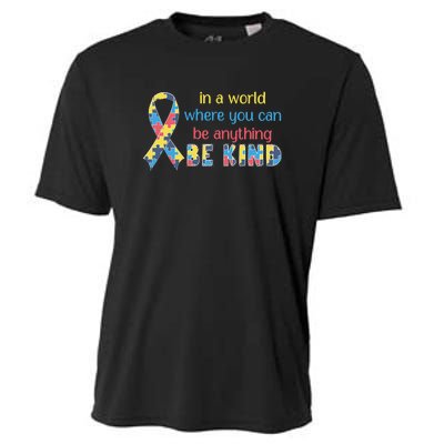 Be Kind Autism Awareness Kindness Puzzle Ribbon Gift Cooling Performance Crew T-Shirt