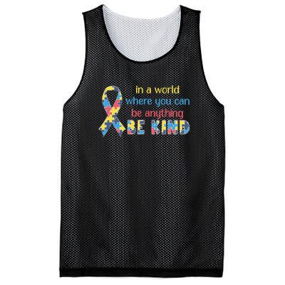 Be Kind Autism Awareness Kindness Puzzle Ribbon Gift Mesh Reversible Basketball Jersey Tank