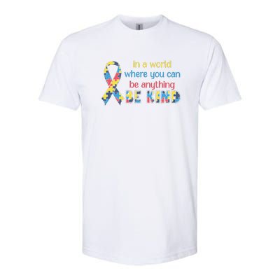 Be Kind Autism Awareness Kindness Puzzle Ribbon Gift Softstyle® CVC T-Shirt