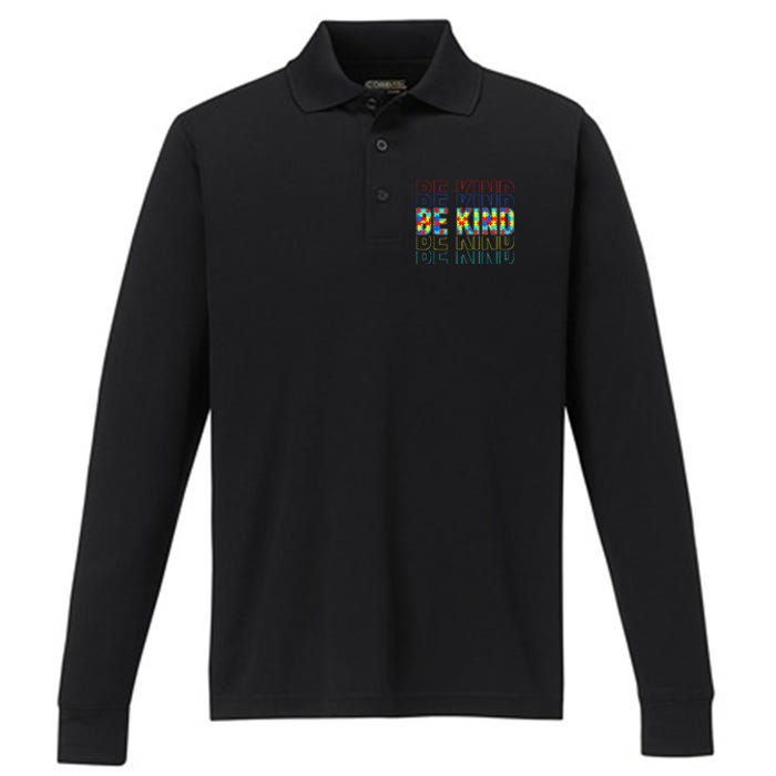 Be Kind Autism Awareness Special Education Autism Teacher Performance Long Sleeve Polo