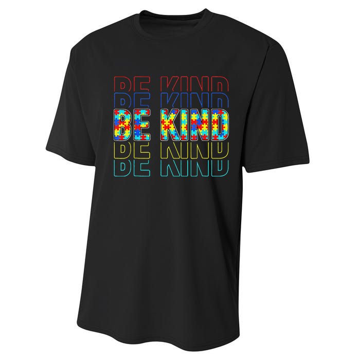 Be Kind Autism Awareness Special Education Autism Teacher Performance Sprint T-Shirt