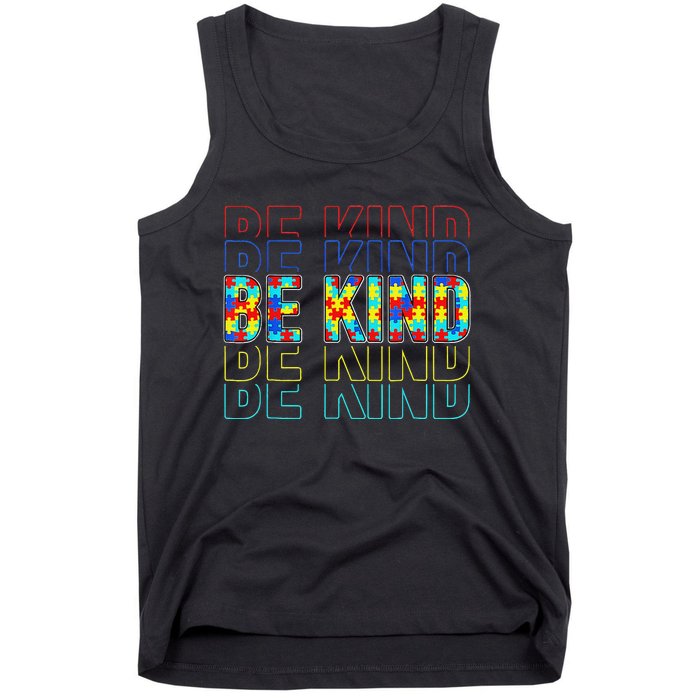 Be Kind Autism Awareness Special Education Autism Teacher Tank Top