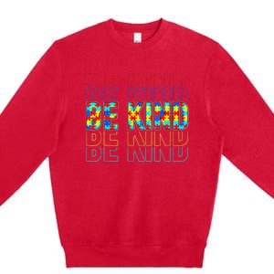 Be Kind Autism Awareness Special Education Autism Teacher Premium Crewneck Sweatshirt