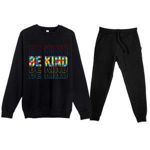 Be Kind Autism Awareness Special Education Autism Teacher Premium Crewneck Sweatsuit Set