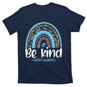 Be Kind Autism Awareness Leopard Rainbow Choose Kindness T-Shirt