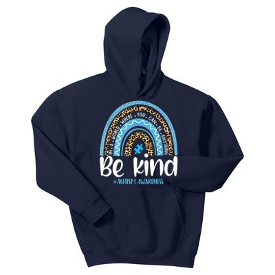 Be Kind Autism Awareness Leopard Rainbow Choose Kindness Kids Hoodie