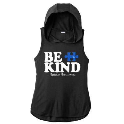 Be Kind Autism Awareness Puzzle Ladies PosiCharge Tri-Blend Wicking Draft Hoodie Tank