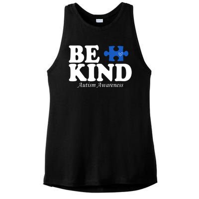 Be Kind Autism Awareness Puzzle Ladies PosiCharge Tri-Blend Wicking Tank