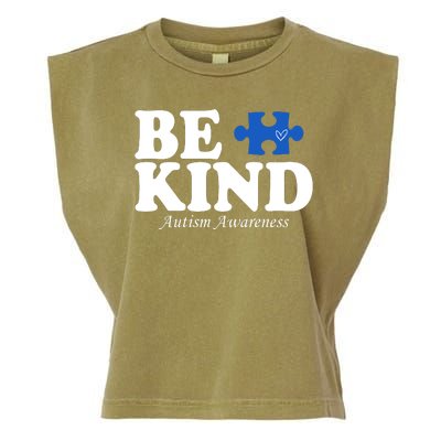 Be Kind Autism Awareness Puzzle Garment-Dyed Women's Muscle Tee