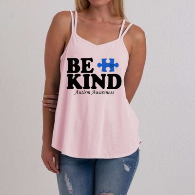 Be Kind Autism Awareness Puzzle Women's Strappy Tank