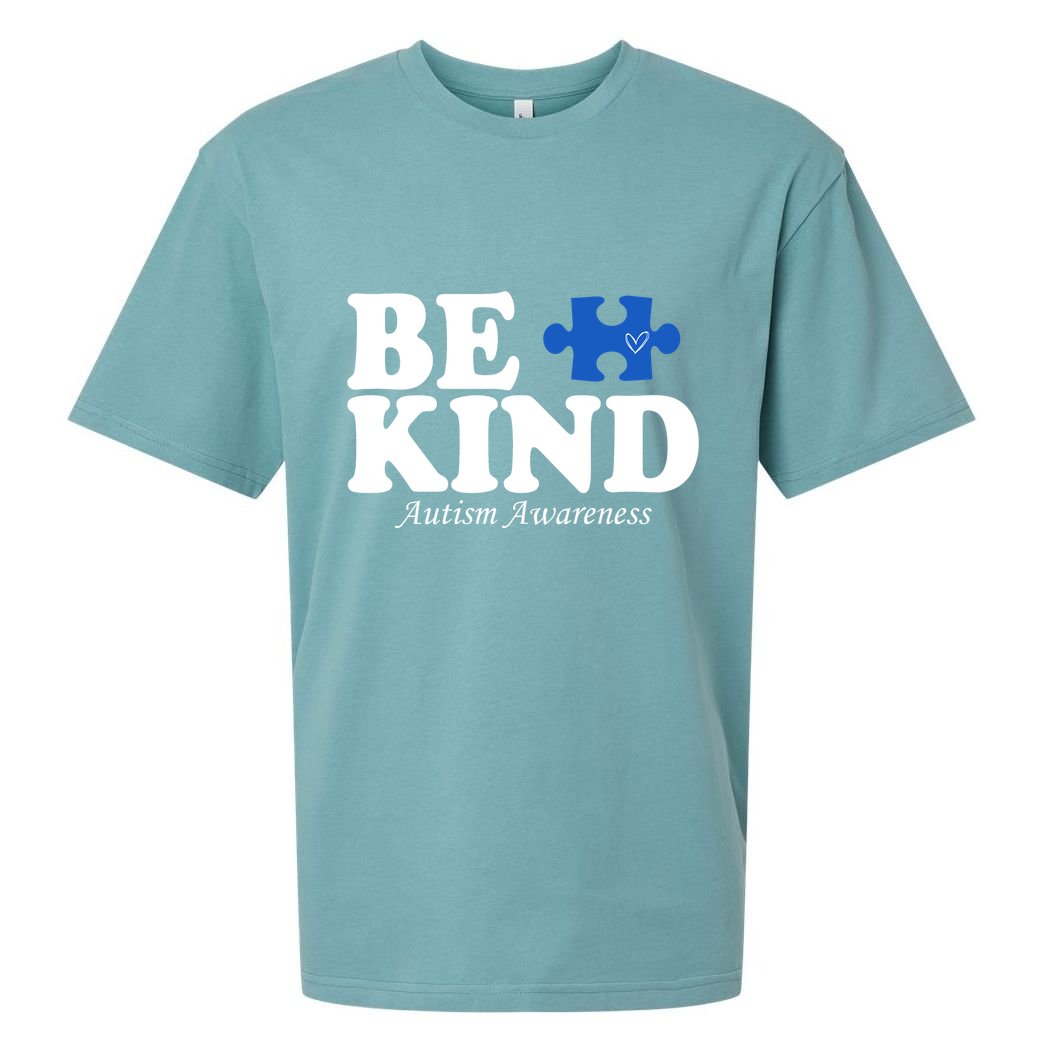 Be Kind Autism Awareness Puzzle Sueded Cloud Jersey T-Shirt