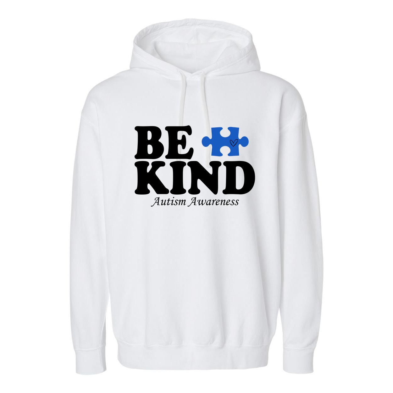 Be Kind Autism Awareness Puzzle Garment-Dyed Fleece Hoodie