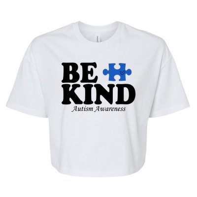 Be Kind Autism Awareness Puzzle Bella+Canvas Jersey Crop Tee