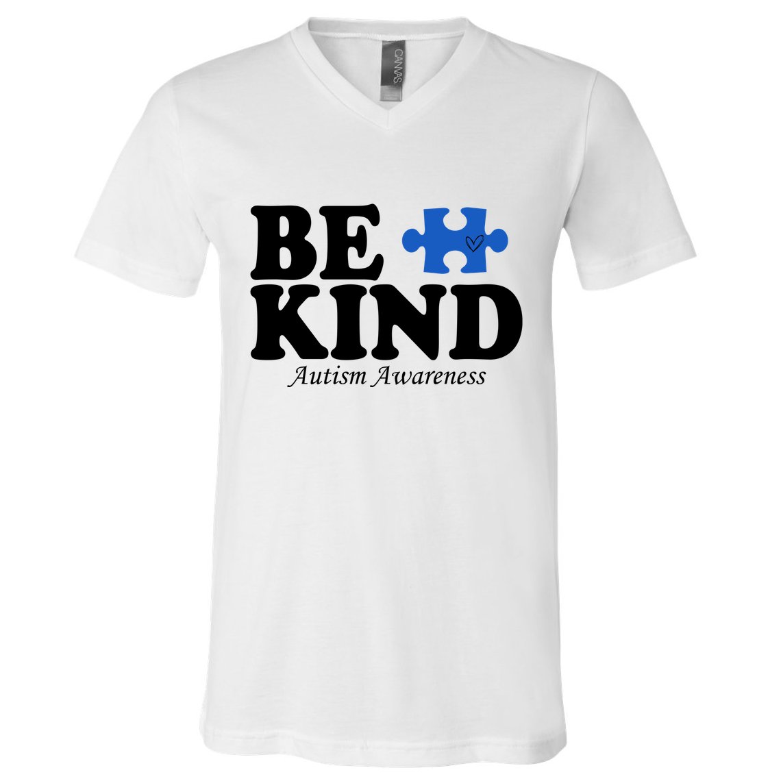 Be Kind Autism Awareness Puzzle V-Neck T-Shirt