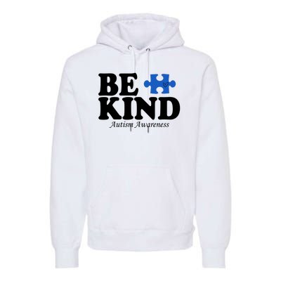 Be Kind Autism Awareness Puzzle Premium Hoodie