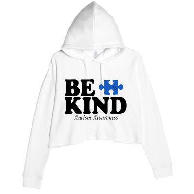 Be Kind Autism Awareness Puzzle Crop Fleece Hoodie