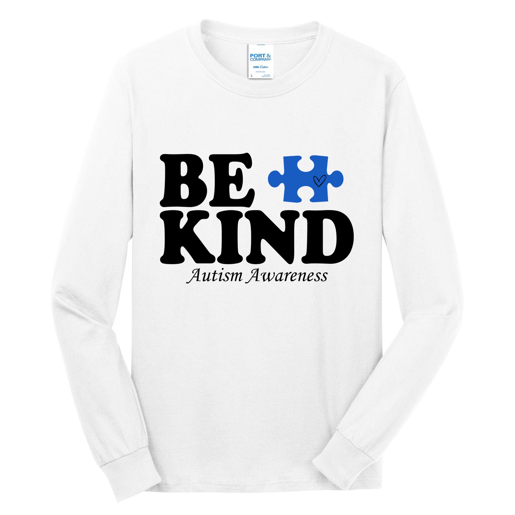 Be Kind Autism Awareness Puzzle Tall Long Sleeve T-Shirt