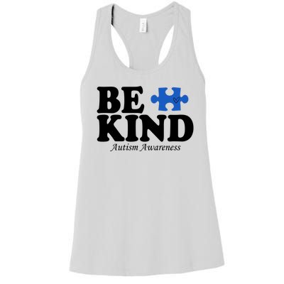 Be Kind Autism Awareness Puzzle Women's Racerback Tank