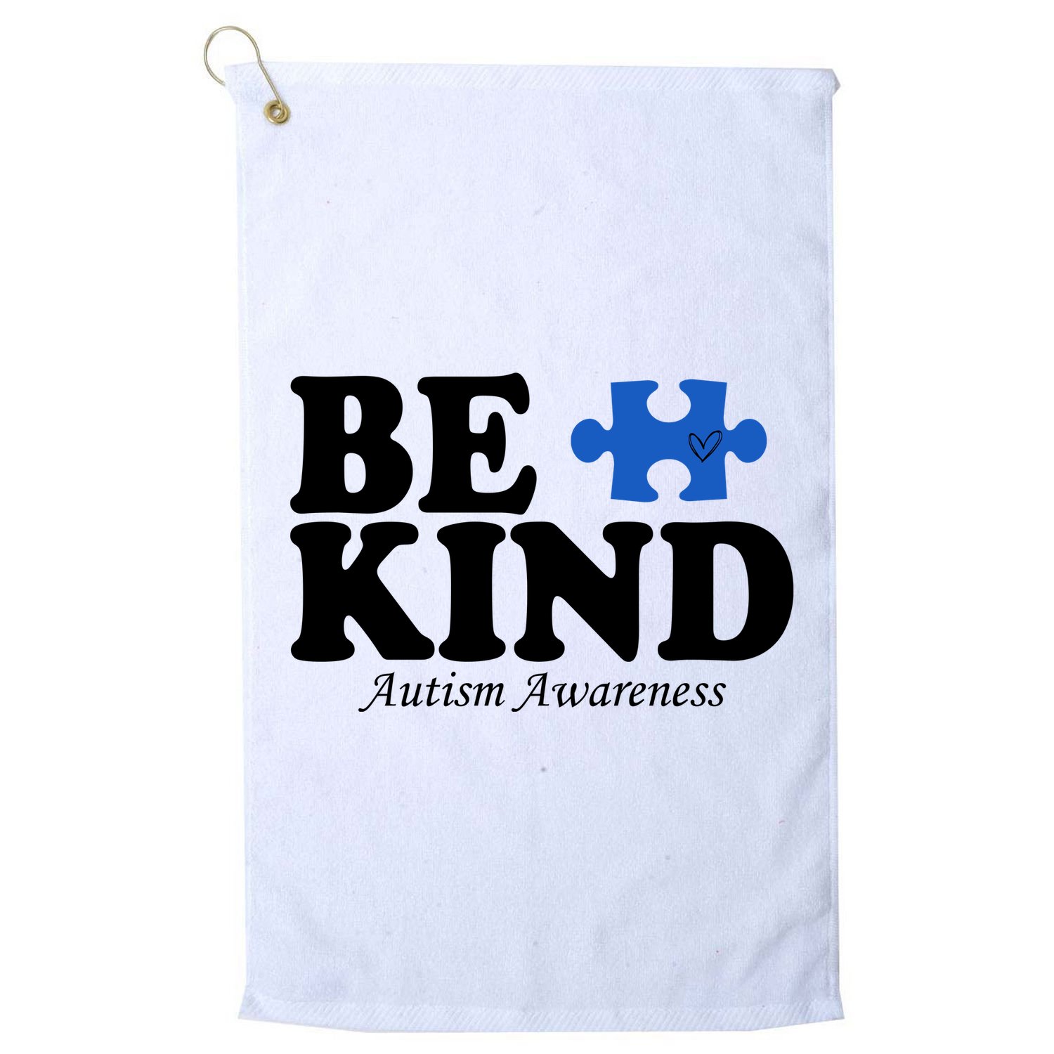 Be Kind Autism Awareness Puzzle Golf Towel