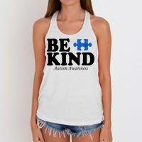 Be Kind Autism Awareness Puzzle Women's Knotted Racerback Tank