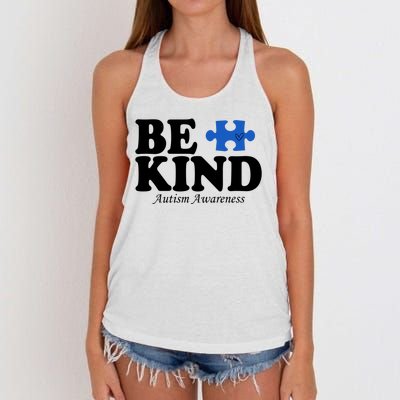 Be Kind Autism Awareness Puzzle Women's Knotted Racerback Tank