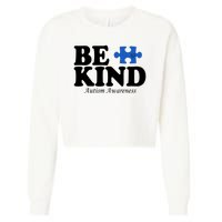 Be Kind Autism Awareness Puzzle Cropped Pullover Crew