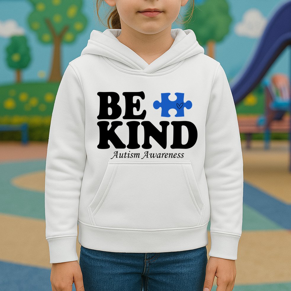 Be Kind Autism Awareness Puzzle Kids Hoodie