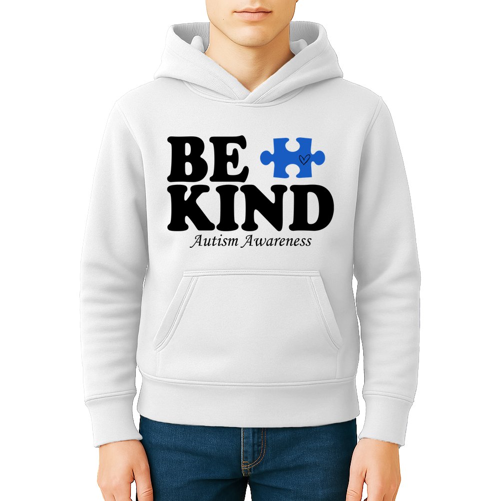 Be Kind Autism Awareness Puzzle Kids Hoodie