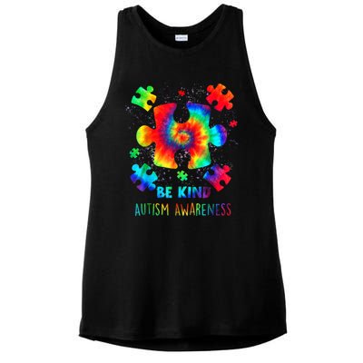 Be Kind Autism Awareness Rainbow Ladies PosiCharge Tri-Blend Wicking Tank