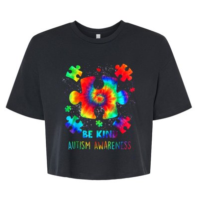 Be Kind Autism Awareness Rainbow Bella+Canvas Jersey Crop Tee