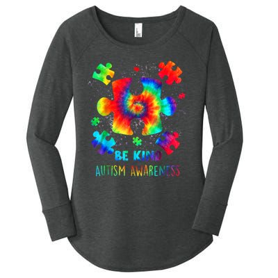 Be Kind Autism Awareness Rainbow Women's Perfect Tri Tunic Long Sleeve Shirt