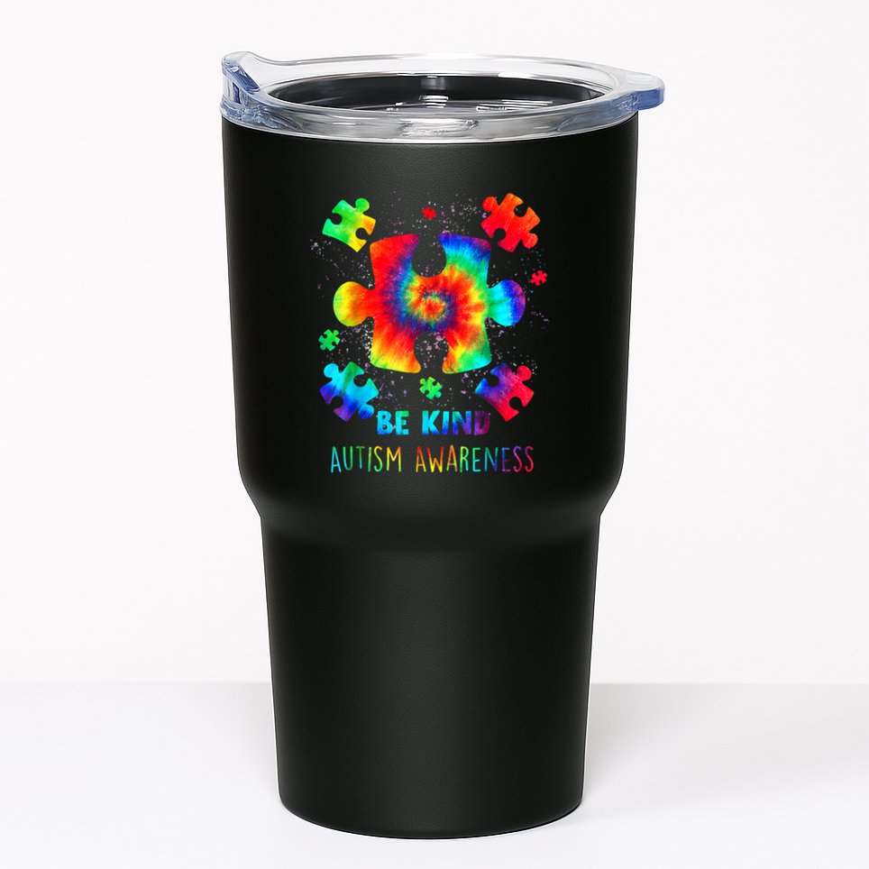Be Kind Autism Awareness Rainbow Tumbler