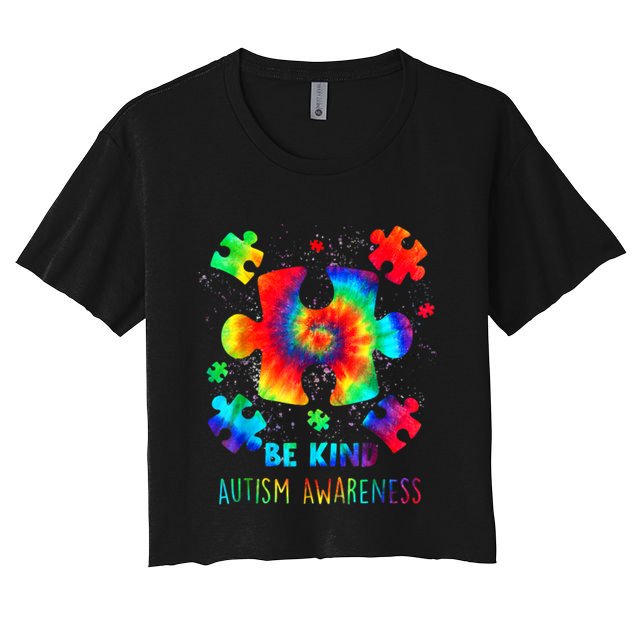 Be Kind Autism Awareness Rainbow Crop Top