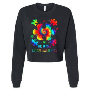 Be Kind Autism Awareness Rainbow Cropped Pullover Crew