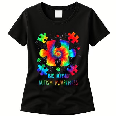 Be Kind Autism Awareness Rainbow Womens T-Shirt