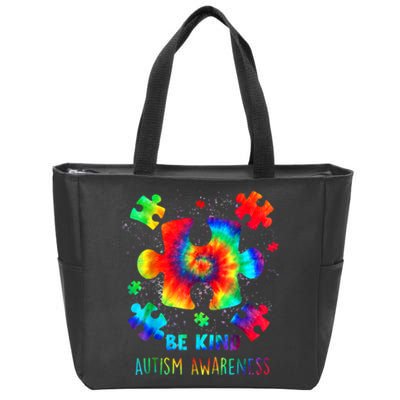 Be Kind Autism Awareness Rainbow Zip Tote Bag