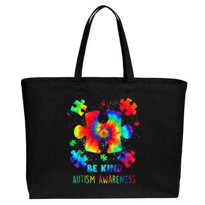 Be Kind Autism Awareness Rainbow Cotton Canvas Jumbo Tote