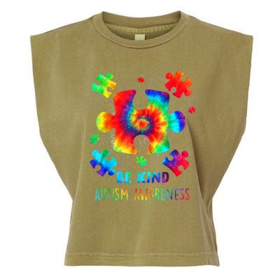 Be Kind Autism Awareness Rainbow Garment-Dyed Women's Muscle Tee