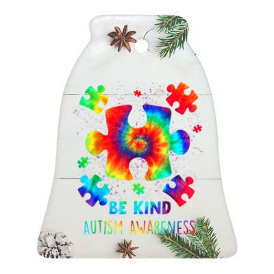 Be Kind Autism Awareness Rainbow Ceramic Bell Ornament