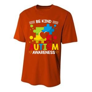 Be Kind Autism Awareness Acceptance Choose Kindness Meaningful Gift Performance Sprint T-Shirt