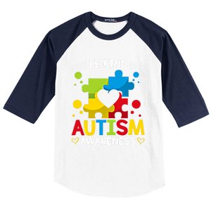 Be Kind Autism Awareness Acceptance Choose Kindness Meaningful Gift Baseball Sleeve Shirt