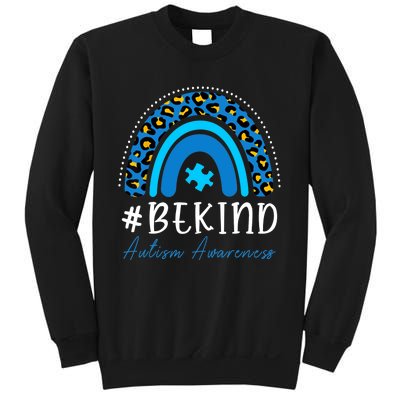 Be Kind Autism Awareness Girls Leopard Rainbow Print Sweatshirt